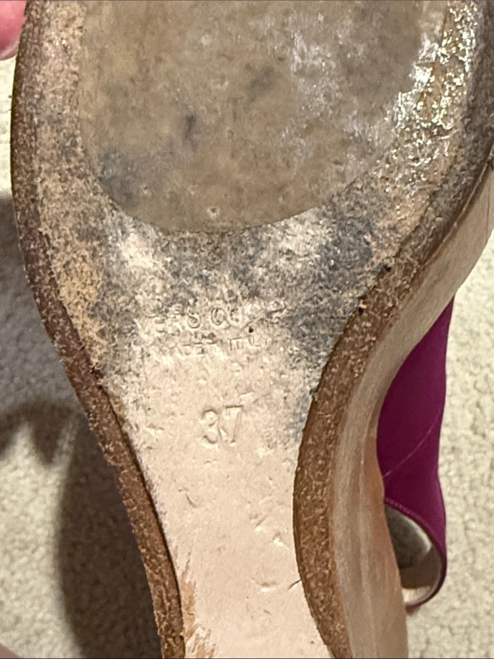 Baldan Bright Pink Satin Wedge Slingback Sandals